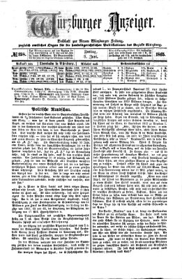 Würzburger Anzeiger (Neue Würzburger Zeitung) Freitag 9. Juni 1865