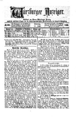 Würzburger Anzeiger (Neue Würzburger Zeitung) Sonntag 11. Juni 1865