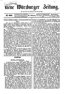 Neue Würzburger Zeitung Donnerstag 17. August 1865