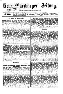 Neue Würzburger Zeitung Donnerstag 5. Oktober 1865