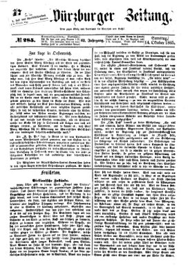 Neue Würzburger Zeitung Samstag 14. Oktober 1865