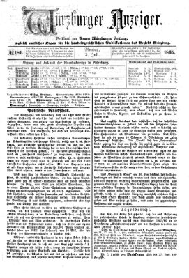 Würzburger Anzeiger (Neue Würzburger Zeitung) Montag 3. Juli 1865