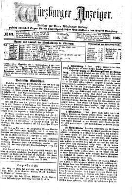 Würzburger Anzeiger (Neue Würzburger Zeitung) Mittwoch 5. Juli 1865