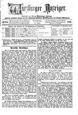 Würzburger Anzeiger (Neue Würzburger Zeitung) Donnerstag 6. Juli 1865