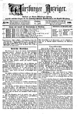 Würzburger Anzeiger (Neue Würzburger Zeitung) Dienstag 11. Juli 1865