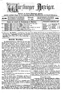 Würzburger Anzeiger (Neue Würzburger Zeitung) Mittwoch 12. Juli 1865