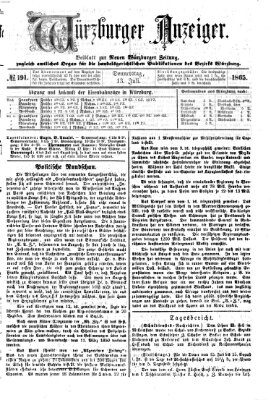 Würzburger Anzeiger (Neue Würzburger Zeitung) Donnerstag 13. Juli 1865