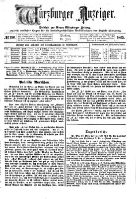 Würzburger Anzeiger (Neue Würzburger Zeitung) Dienstag 18. Juli 1865