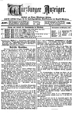 Würzburger Anzeiger (Neue Würzburger Zeitung) Samstag 29. Juli 1865