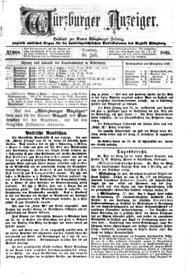 Würzburger Anzeiger (Neue Würzburger Zeitung) Sonntag 30. Juli 1865