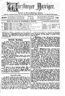 Würzburger Anzeiger (Neue Würzburger Zeitung) Mittwoch 16. August 1865