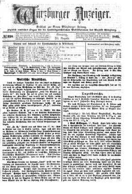 Würzburger Anzeiger (Neue Würzburger Zeitung) Sonntag 20. August 1865