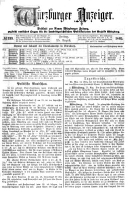 Würzburger Anzeiger (Neue Würzburger Zeitung) Freitag 25. August 1865