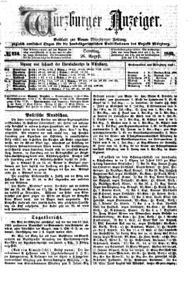 Würzburger Anzeiger (Neue Würzburger Zeitung) Samstag 26. August 1865