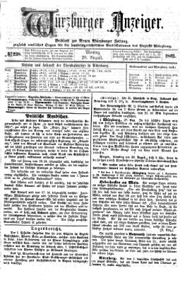 Würzburger Anzeiger (Neue Würzburger Zeitung) Montag 28. August 1865