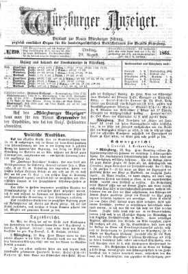 Würzburger Anzeiger (Neue Würzburger Zeitung) Dienstag 29. August 1865