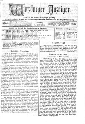 Würzburger Anzeiger (Neue Würzburger Zeitung) Montag 4. September 1865