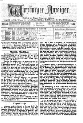 Würzburger Anzeiger (Neue Würzburger Zeitung) Dienstag 5. September 1865