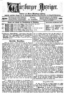 Würzburger Anzeiger (Neue Würzburger Zeitung) Dienstag 12. September 1865