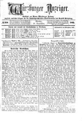 Würzburger Anzeiger (Neue Würzburger Zeitung) Montag 18. September 1865