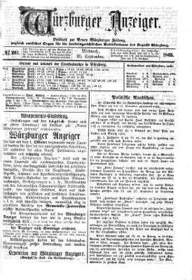 Würzburger Anzeiger (Neue Würzburger Zeitung) Mittwoch 20. September 1865