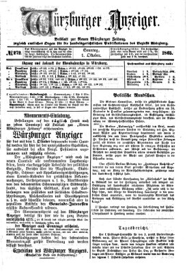 Würzburger Anzeiger (Neue Würzburger Zeitung) Sonntag 1. Oktober 1865