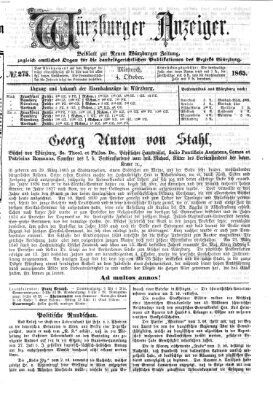 Würzburger Anzeiger (Neue Würzburger Zeitung) Mittwoch 4. Oktober 1865