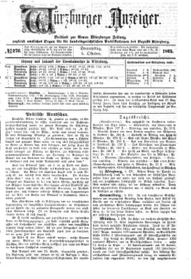 Würzburger Anzeiger (Neue Würzburger Zeitung) Donnerstag 5. Oktober 1865