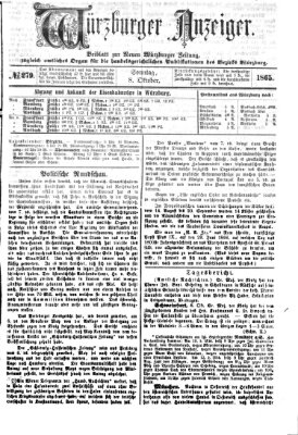 Würzburger Anzeiger (Neue Würzburger Zeitung) Sonntag 8. Oktober 1865