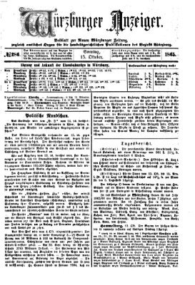 Würzburger Anzeiger (Neue Würzburger Zeitung) Sonntag 15. Oktober 1865