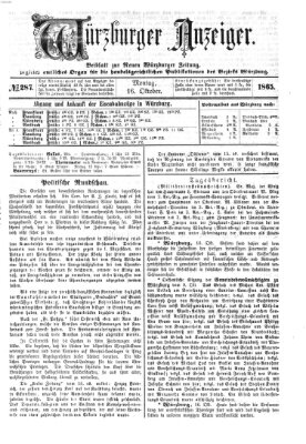 Würzburger Anzeiger (Neue Würzburger Zeitung) Montag 16. Oktober 1865