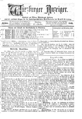 Würzburger Anzeiger (Neue Würzburger Zeitung) Dienstag 17. Oktober 1865