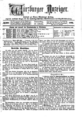 Würzburger Anzeiger (Neue Würzburger Zeitung) Donnerstag 19. Oktober 1865