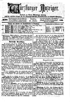 Würzburger Anzeiger (Neue Würzburger Zeitung) Samstag 28. Oktober 1865