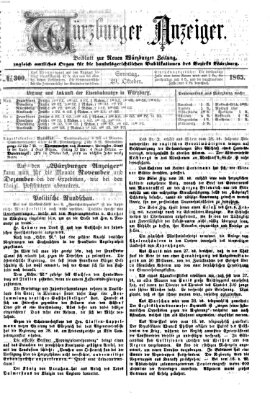 Würzburger Anzeiger (Neue Würzburger Zeitung) Sonntag 29. Oktober 1865