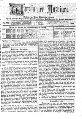 Würzburger Anzeiger (Neue Würzburger Zeitung) Dienstag 31. Oktober 1865