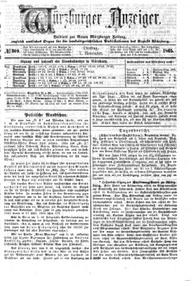 Würzburger Anzeiger (Neue Würzburger Zeitung) Dienstag 7. November 1865