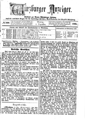 Würzburger Anzeiger (Neue Würzburger Zeitung) Montag 4. Dezember 1865