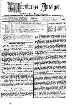 Würzburger Anzeiger (Neue Würzburger Zeitung) Mittwoch 6. Dezember 1865