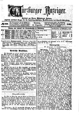 Würzburger Anzeiger (Neue Würzburger Zeitung) Sonntag 10. Dezember 1865