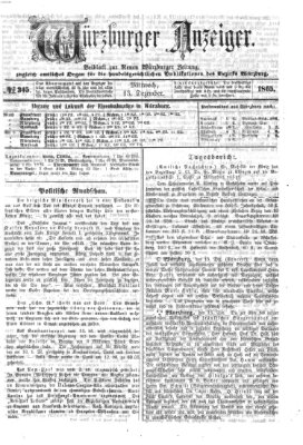 Würzburger Anzeiger (Neue Würzburger Zeitung) Mittwoch 13. Dezember 1865