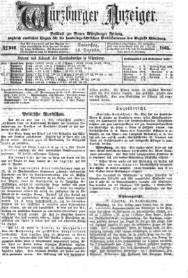 Würzburger Anzeiger (Neue Würzburger Zeitung) Donnerstag 14. Dezember 1865