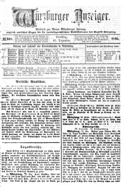 Würzburger Anzeiger (Neue Würzburger Zeitung) Samstag 16. Dezember 1865