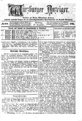 Würzburger Anzeiger (Neue Würzburger Zeitung) Sonntag 17. Dezember 1865