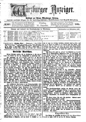 Würzburger Anzeiger (Neue Würzburger Zeitung) Dienstag 26. Dezember 1865