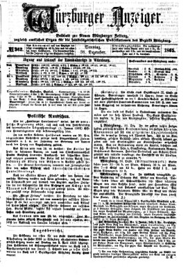 Würzburger Anzeiger (Neue Würzburger Zeitung) Sonntag 31. Dezember 1865