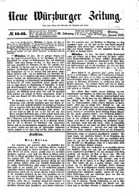 Neue Würzburger Zeitung Montag 15. Januar 1866