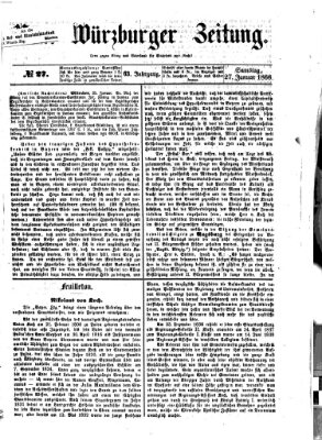 Neue Würzburger Zeitung Samstag 27. Januar 1866