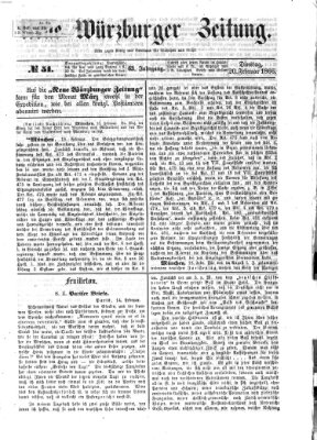 Neue Würzburger Zeitung Dienstag 20. Februar 1866