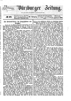 Neue Würzburger Zeitung Mittwoch 21. Februar 1866